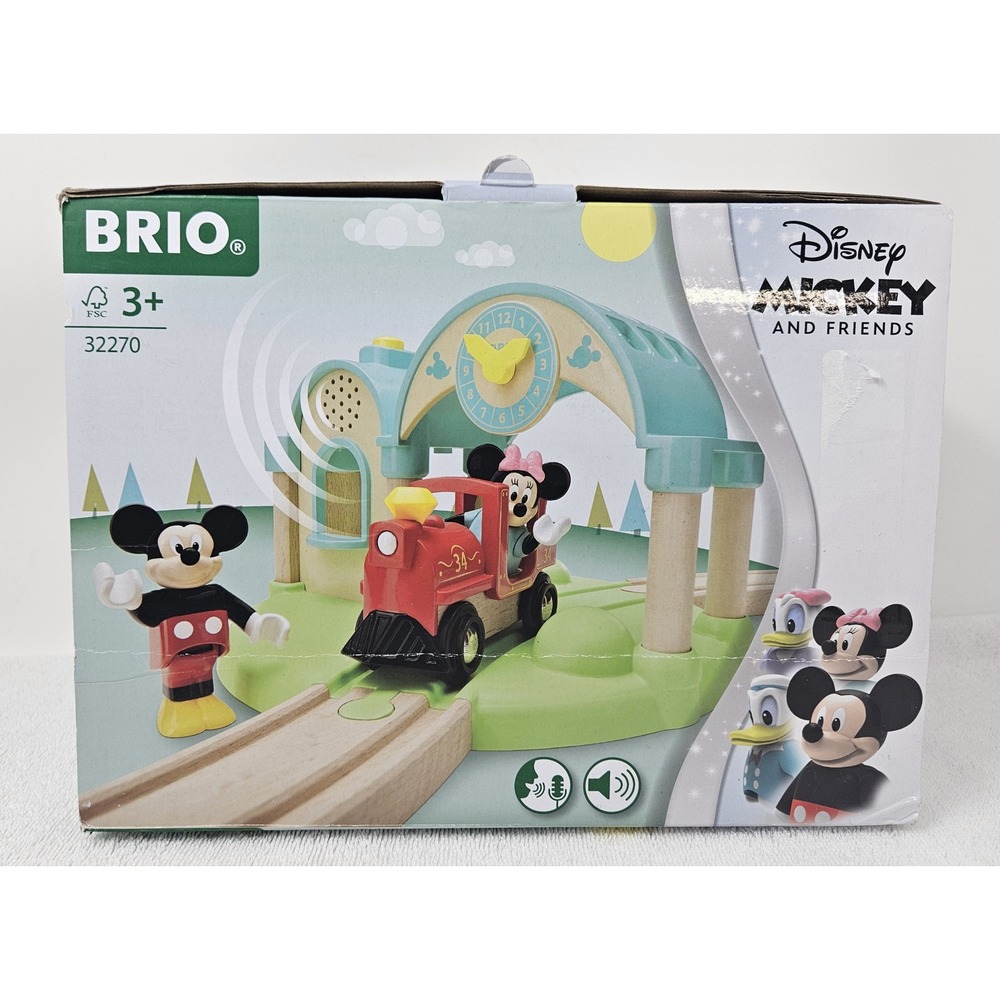 BRIO Disney Mickey Mouse Record & Play Train Station, 4 Pieces, #32270, EUC! E